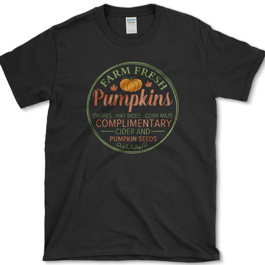 Farm Fresh Pumpkins T-Shirt Black / S Essential Tees