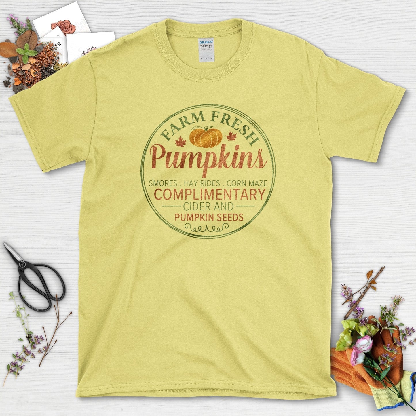 Farm Fresh Pumpkins T-Shirt Cornsilk / S / T-Shirts Physical Item