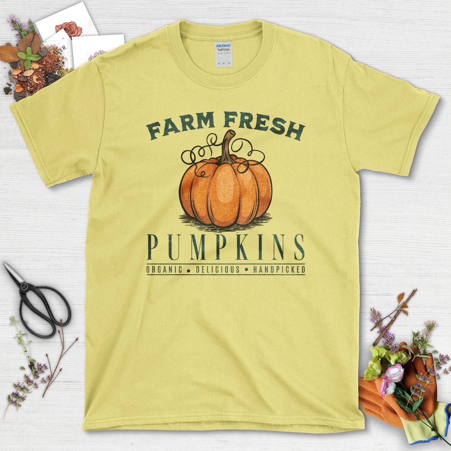 Farm Fresh Pumpkins T-Shirt Cornsilk / S / T-Shirts Physical Item