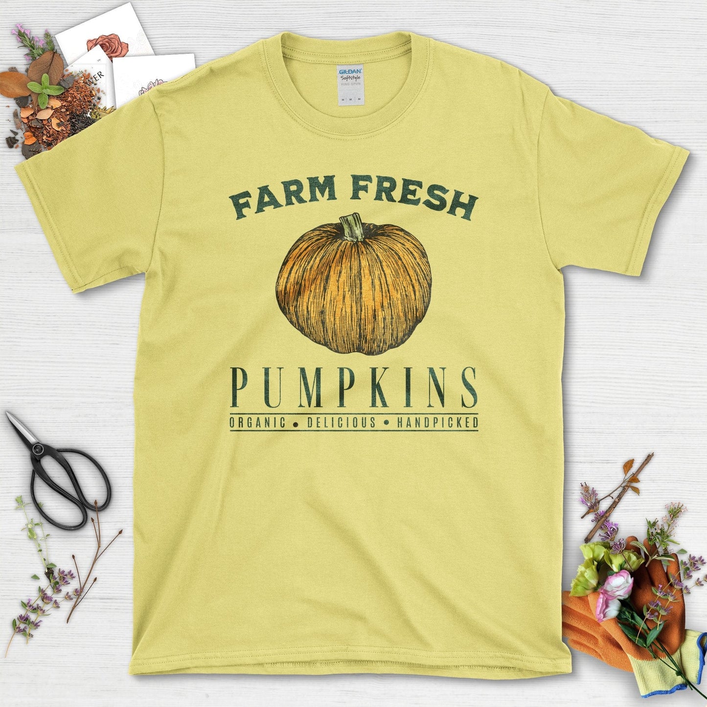 Farm Fresh Pumpkins T-Shirt Cornsilk / S / T-Shirts Physical Item