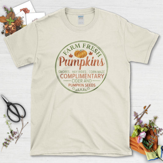 Farm Fresh Pumpkins T-Shirt Natural / S / T-Shirts Physical Item