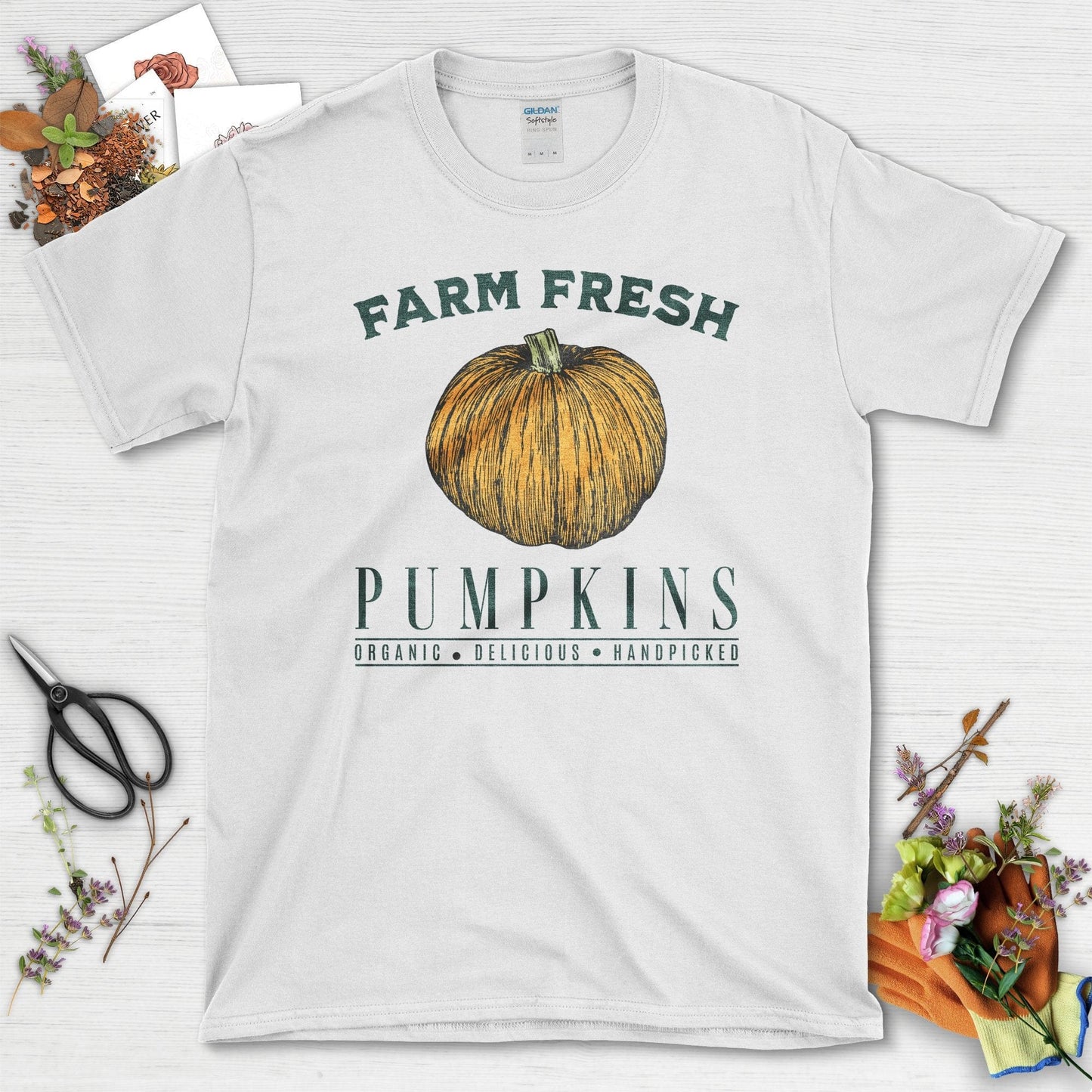 Farm Fresh Pumpkins T-Shirt White / S / T-Shirts Physical Item