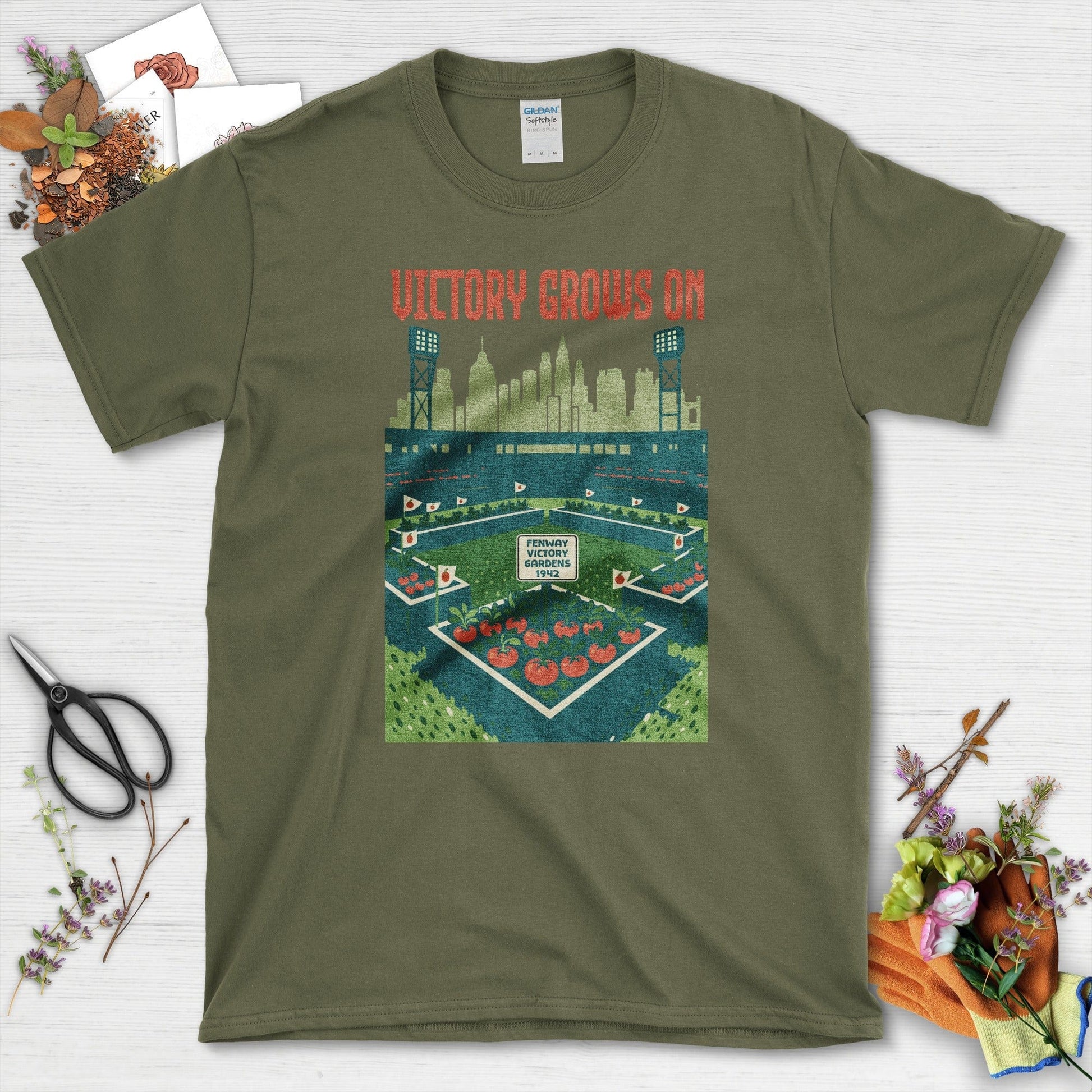 Fenway Victory Gardens T-Shirt T-Shirts / S / Military Green Physical Item