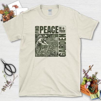 Find Peace In Your Garden T-Shirt Natural / S T-Shirt