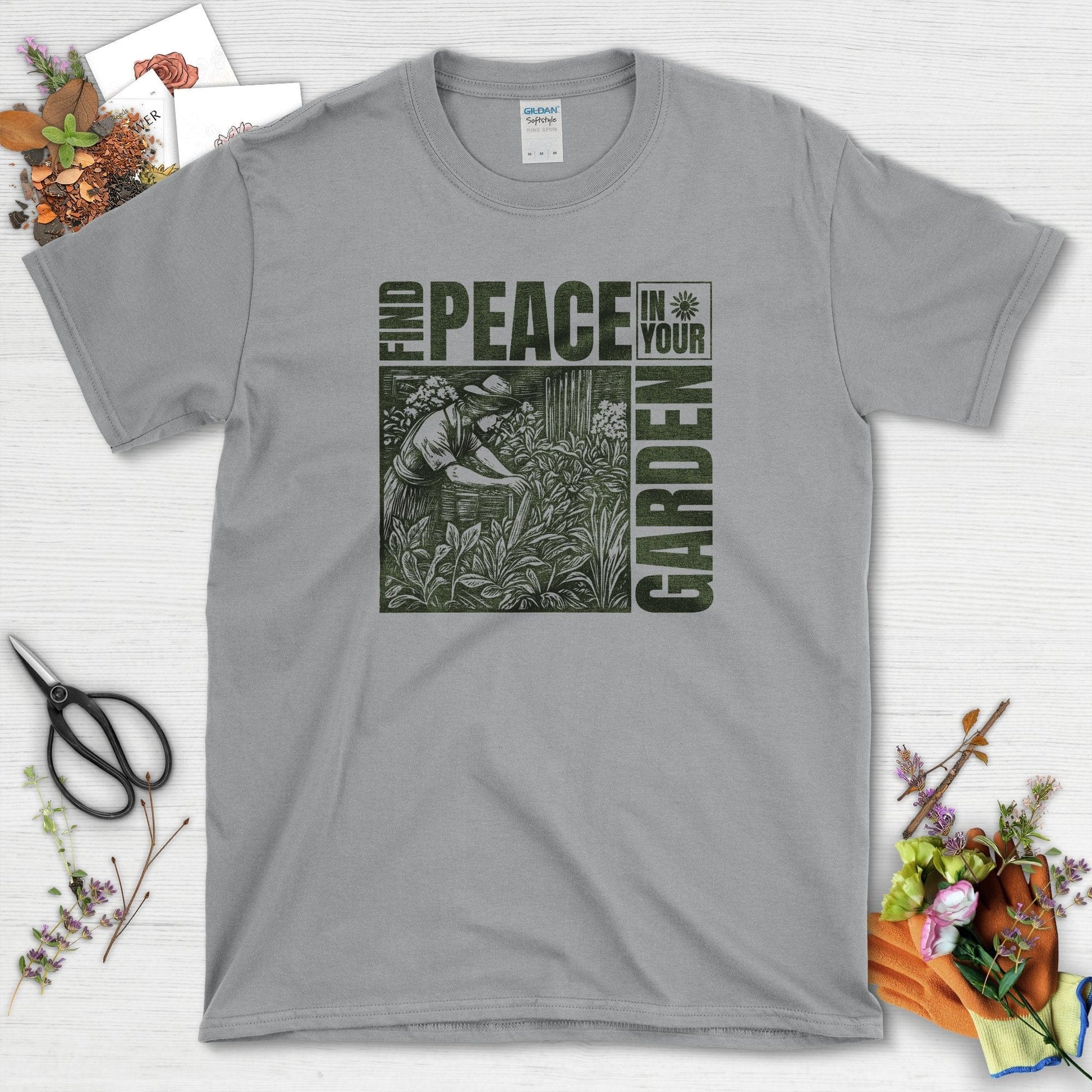Find Peace In Your Garden T-Shirt Sport Grey / S T-Shirt