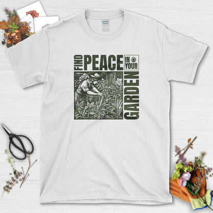 Find Peace In Your Garden T-Shirt White / S T-Shirt