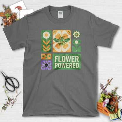 Flower Powered Bee T-Shirt Charcoal / S T-Shirt