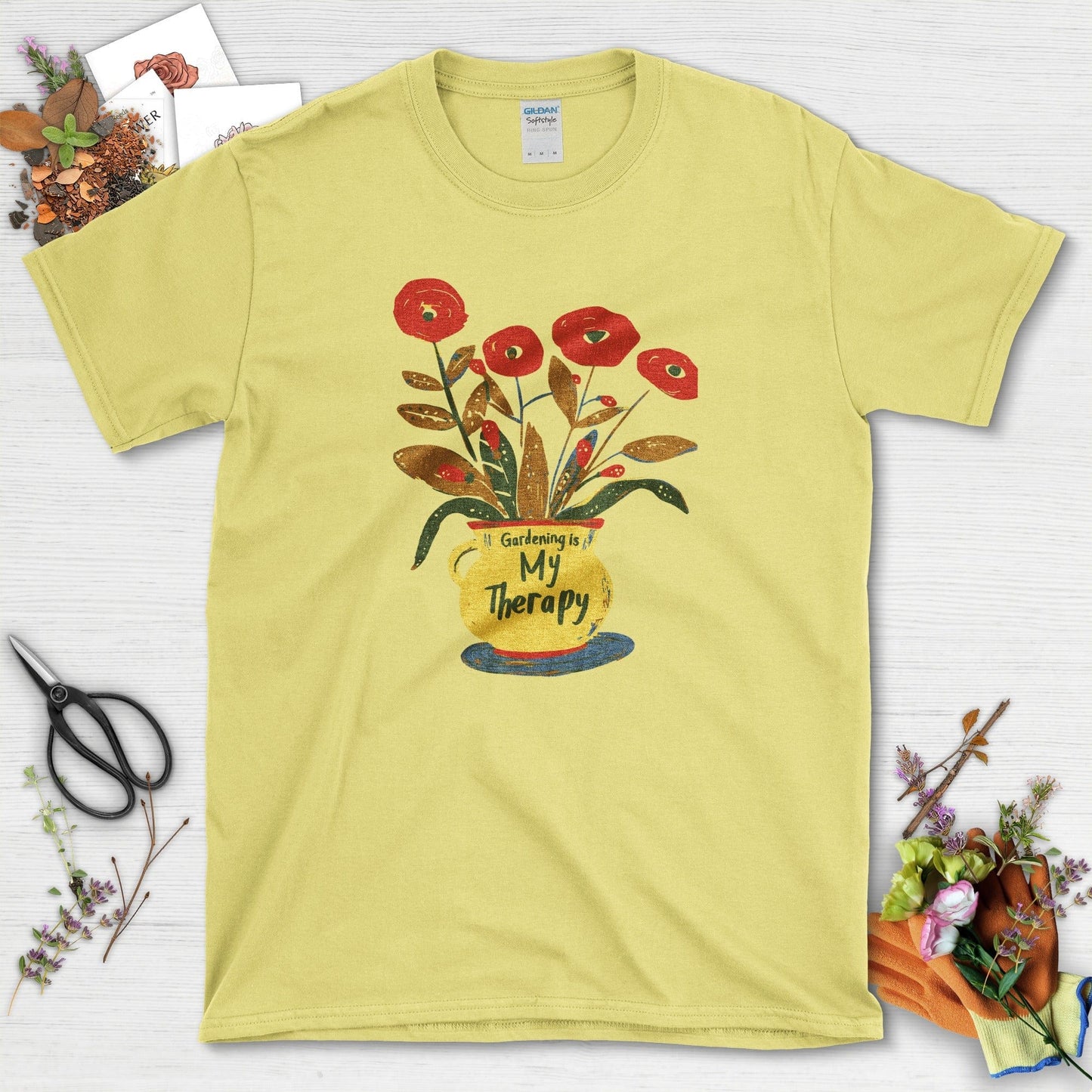 Flower Vase Gardening Therapy T-Shirt T-Shirt