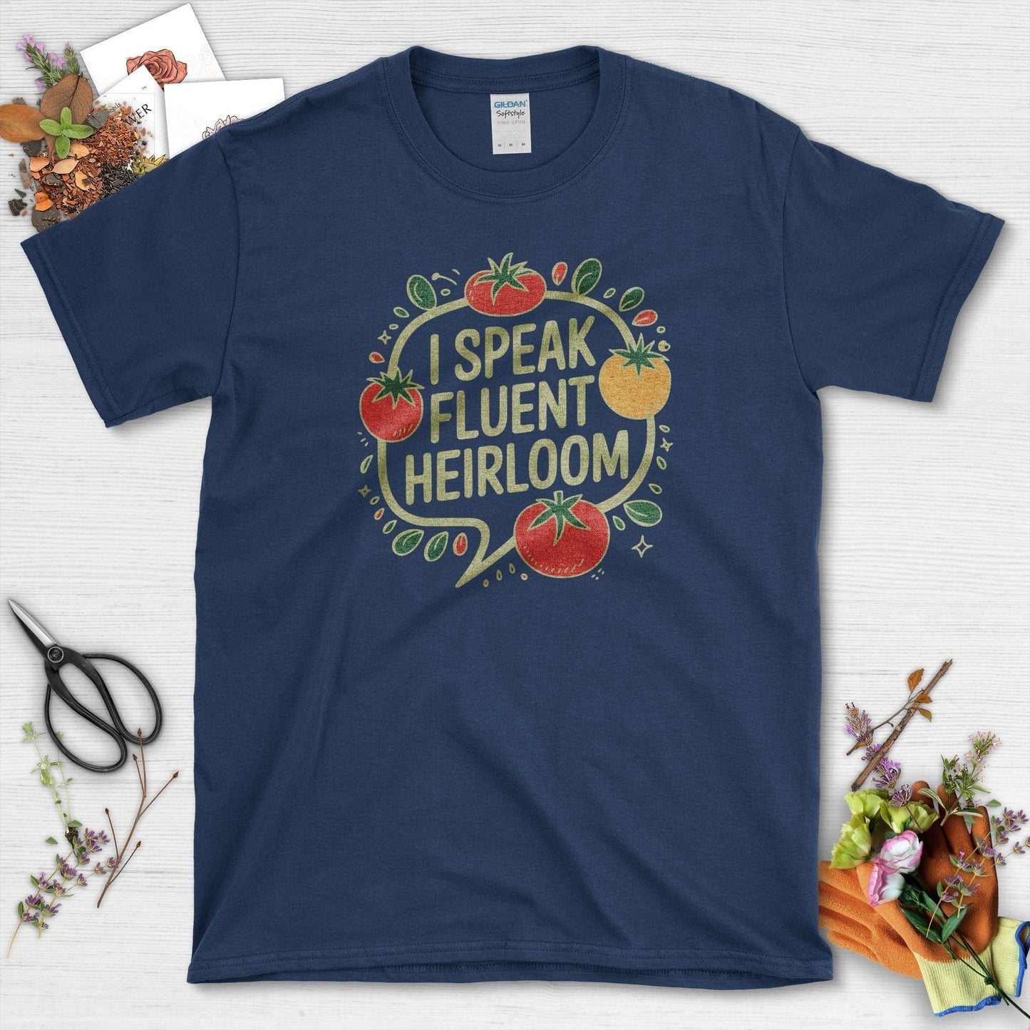 Fluent In Heirloom Gardener T-Shirt Navy / S T-Shirt