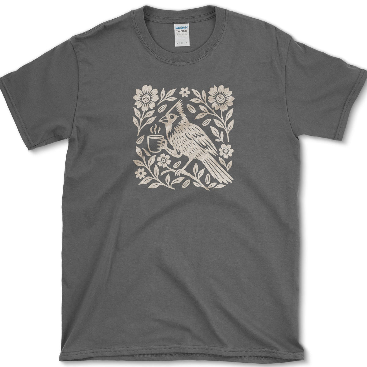 Folk Cardinal Coffee T-Shirt Dark Heather / S Essential Tees