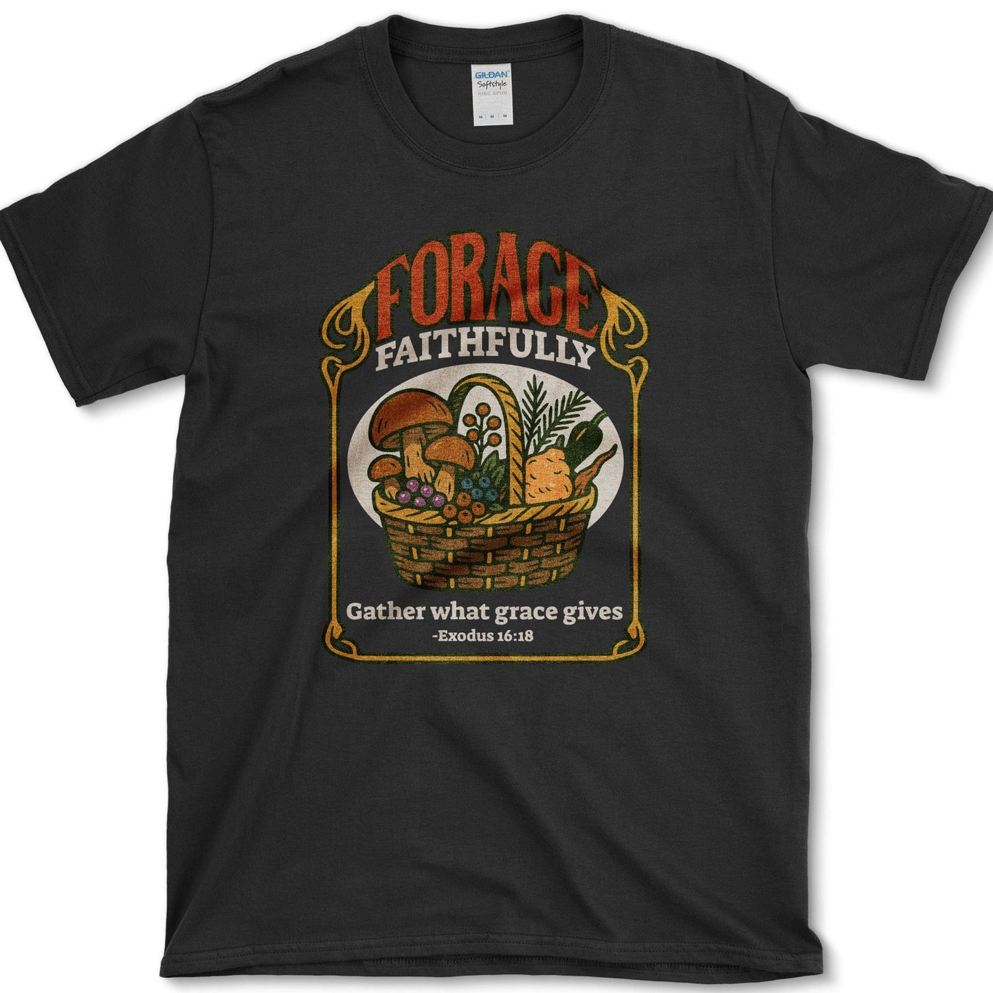 Forage Faithfully T-Shirt Black / S Physical Item