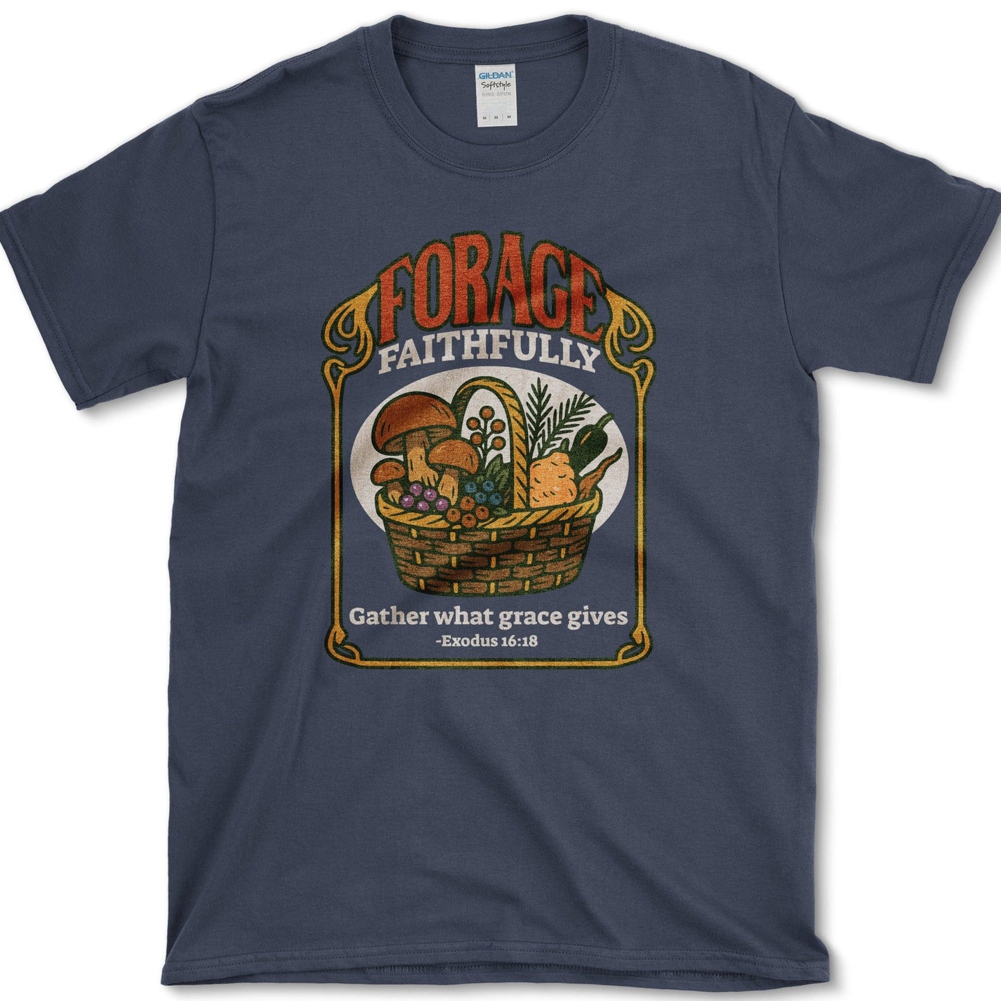 Forage Faithfully T-Shirt Navy / S Physical Item