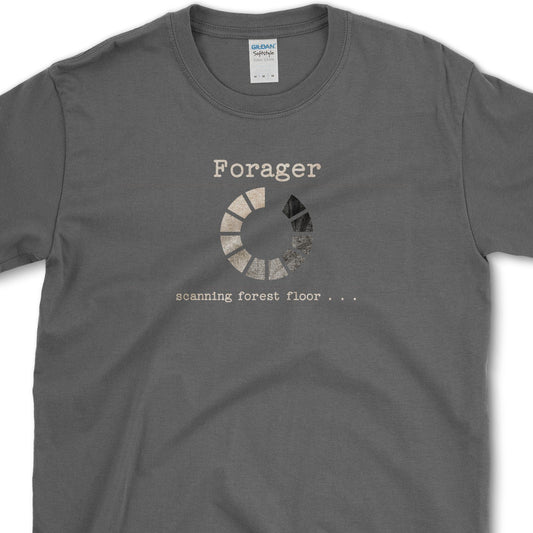 Forager Scanning Forest Floor T-Shirt Dark Heather / S Physical Item