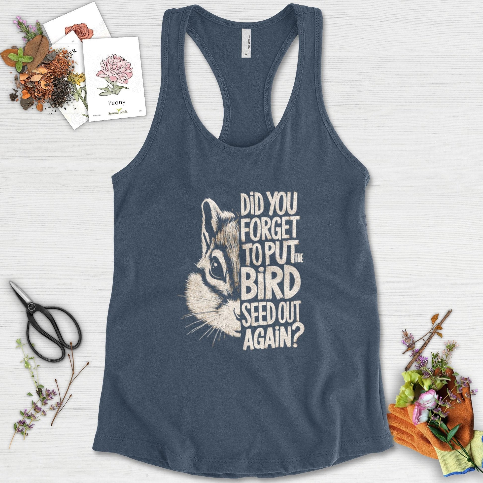 Forget The Bird Seed Racerback Racerback / XS / Indigo Physical Item