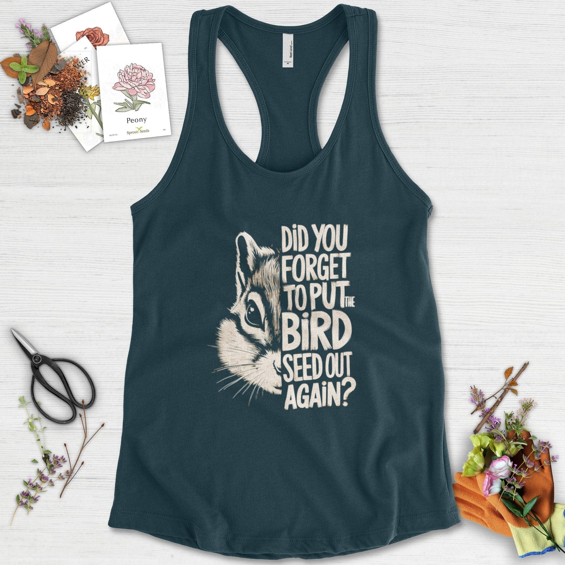 Forget The Bird Seed Racerback Racerback / XS / Midnight Navy Physical Item