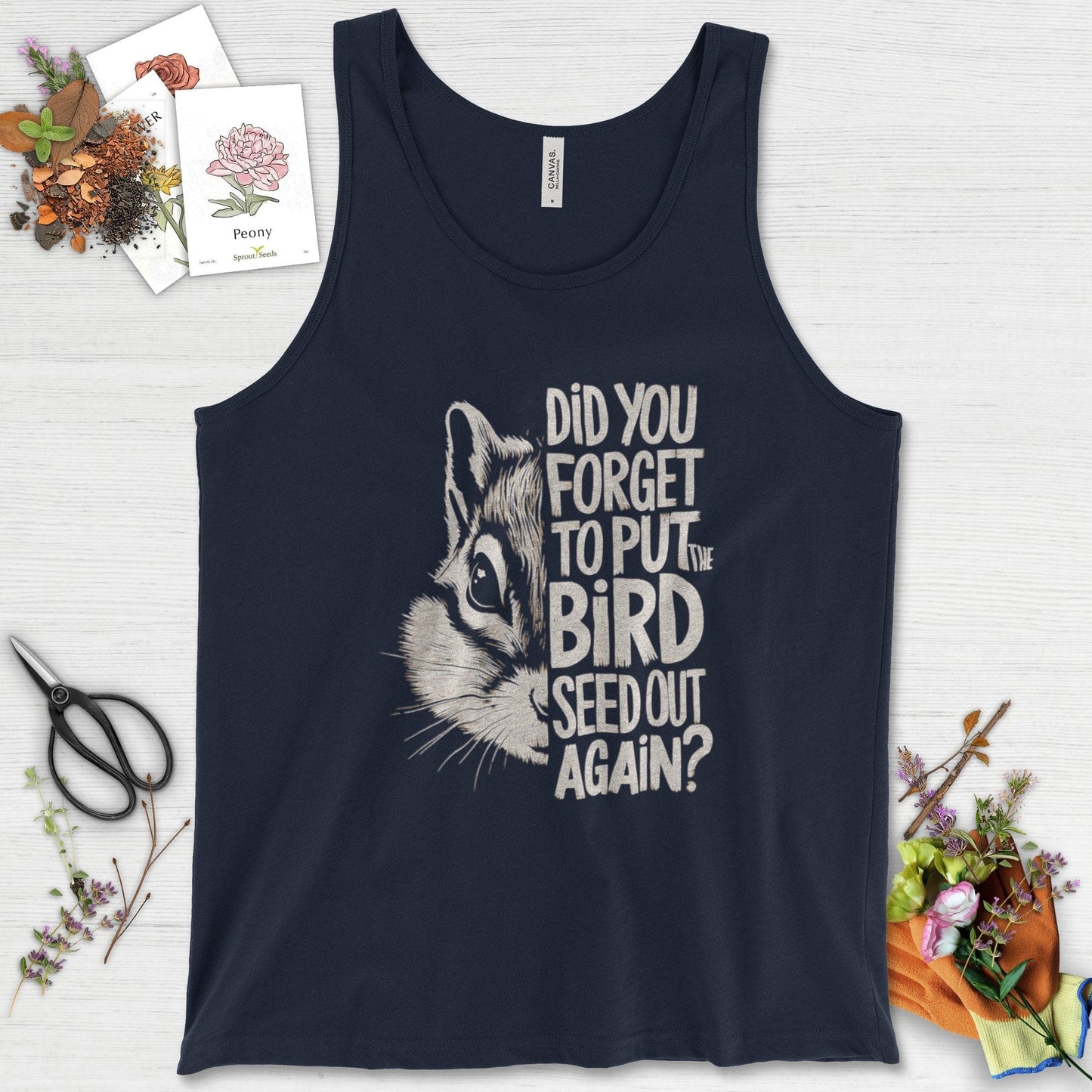 Forget The Bird Seed Tank Top Navy / XS Physical Item