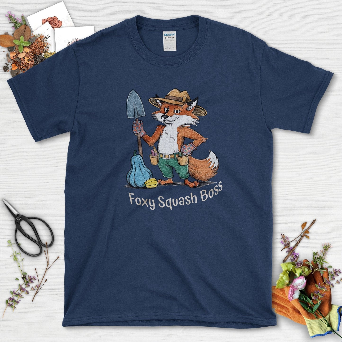 Foxy Squash Boss T-Shirt T-Shirts / S / Navy Physical Item