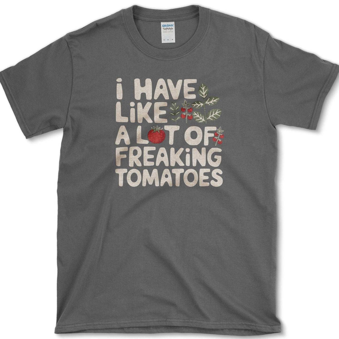 Freaking Tomatoes T-Shirt Essential Tees / S / Dark Heather Physical Item