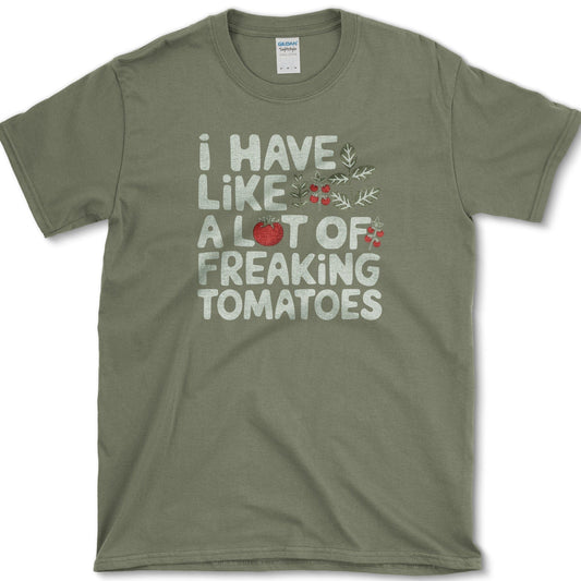 Freaking Tomatoes T-Shirt Essential Tees / S / Military Green Physical Item