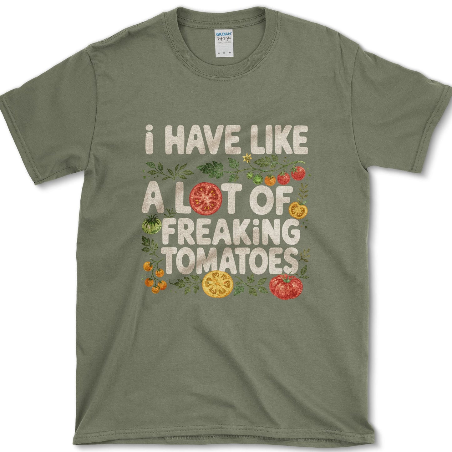 Freaking Tomatoes T-Shirt S / Military Green Essential Tees