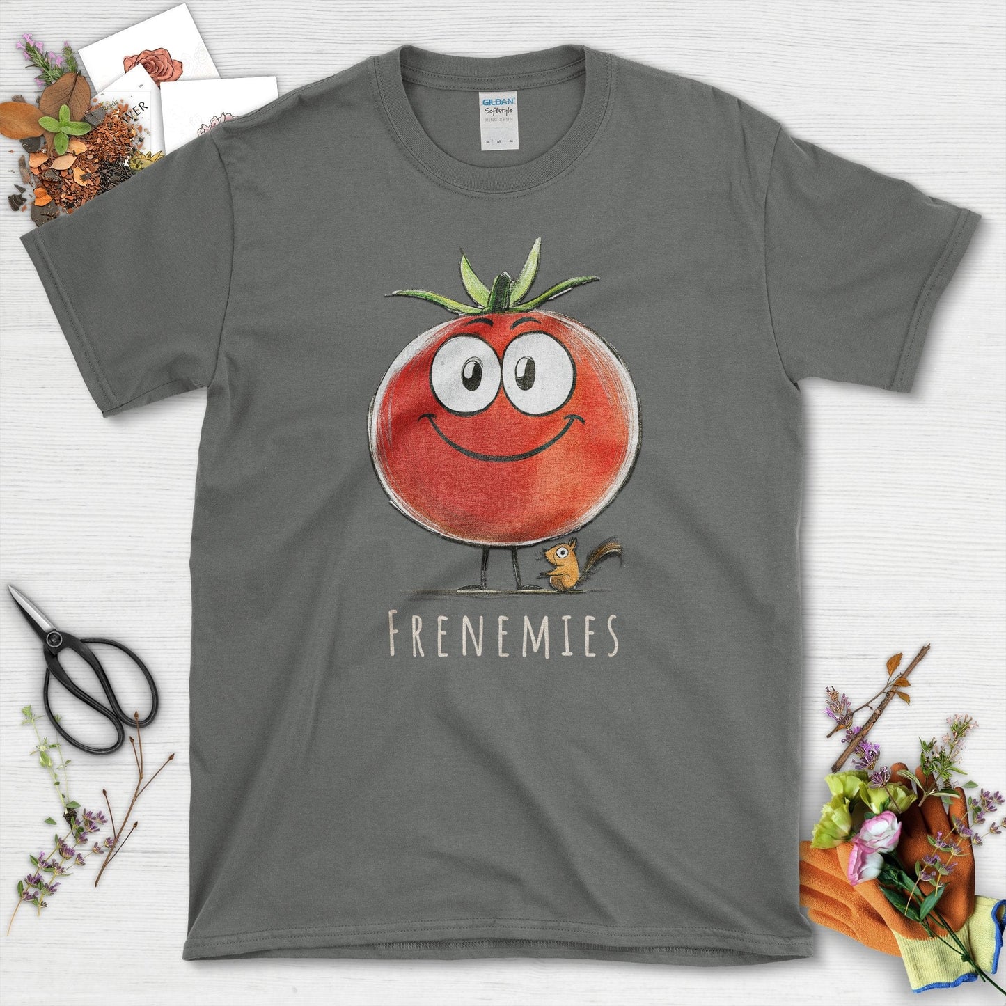 Frenemies Tomato and Squirrel T-Shirt Charcoal / S T-Shirt