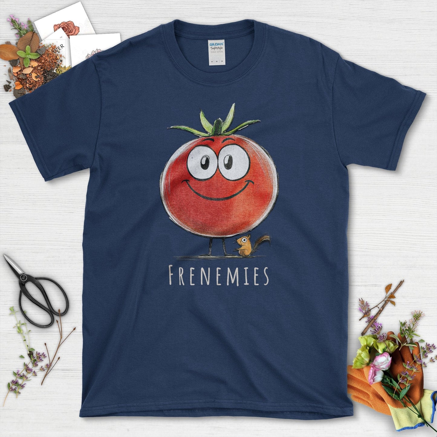 Frenemies Tomato and Squirrel T-Shirt Navy / S T-Shirt