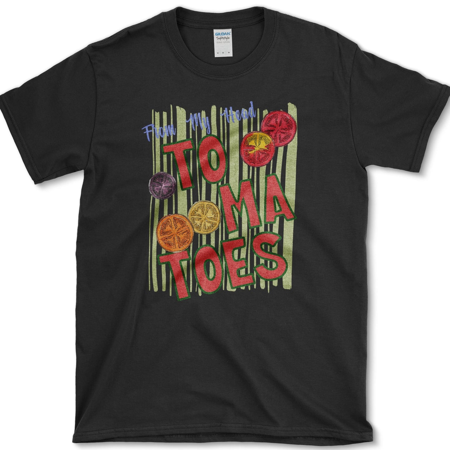 From My Head Tomatoes T-Shirt S / Black Essential Tees