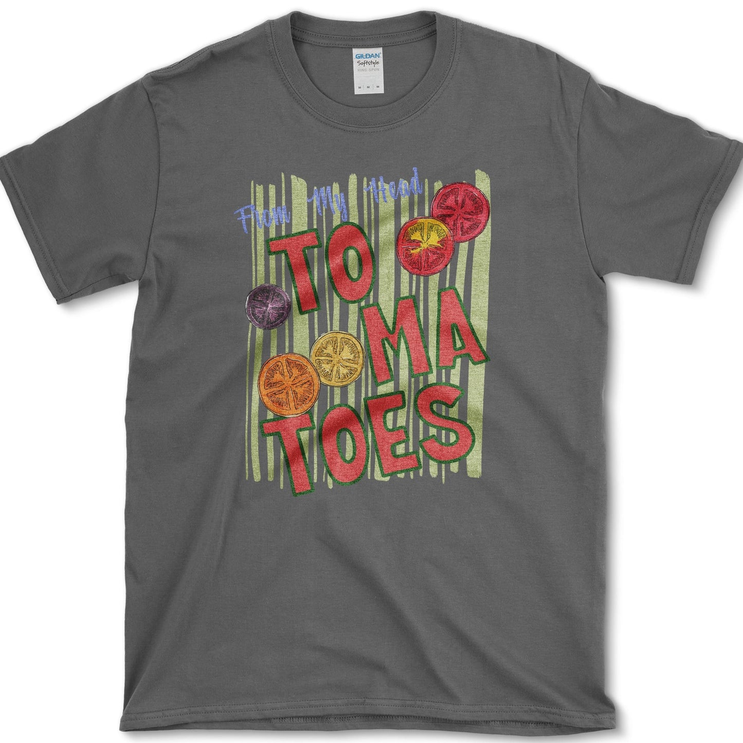 From My Head Tomatoes T-Shirt S / Dark Heather Essential Tees