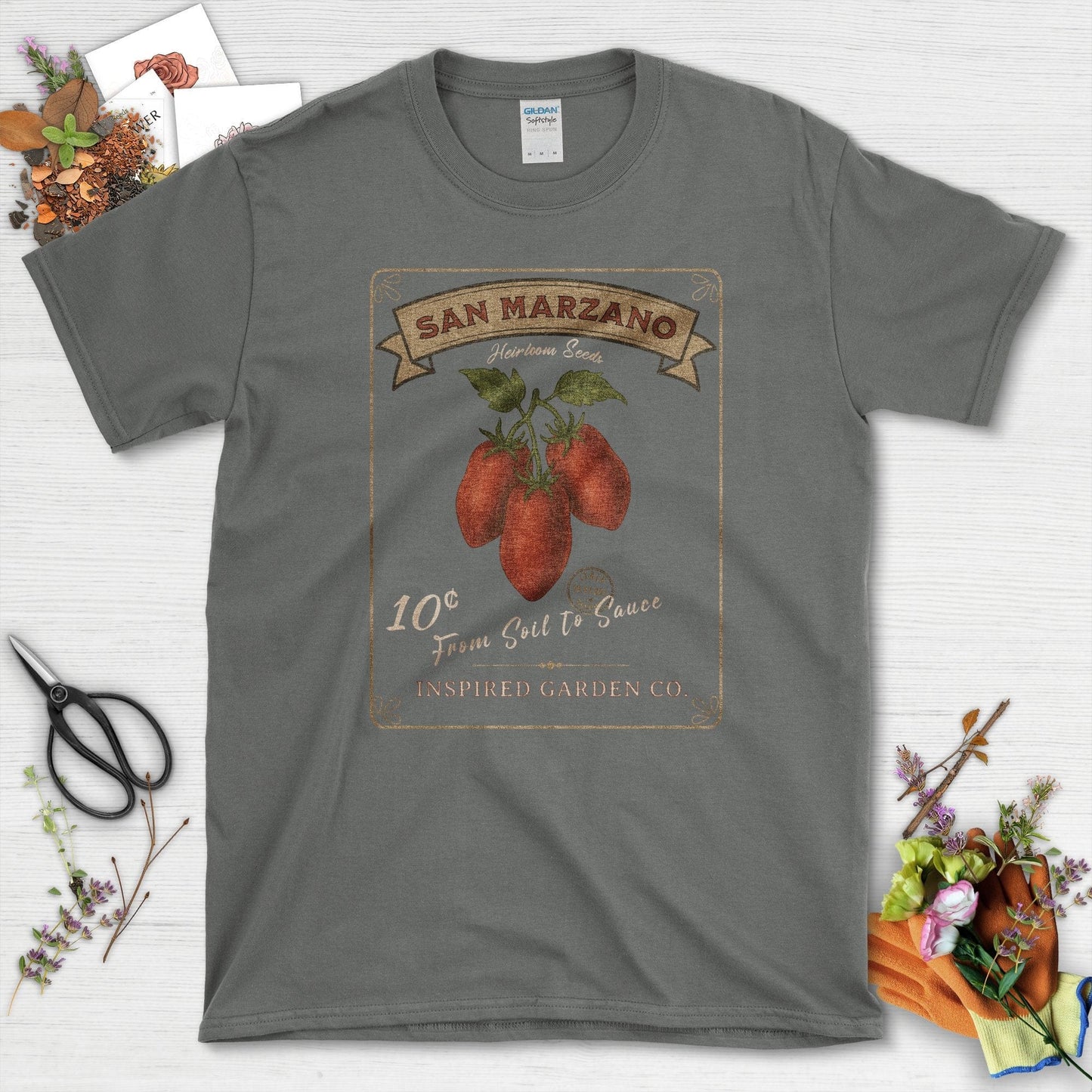 From Soil to Sauce Garden T-Shirt Charcoal / S Physical Item