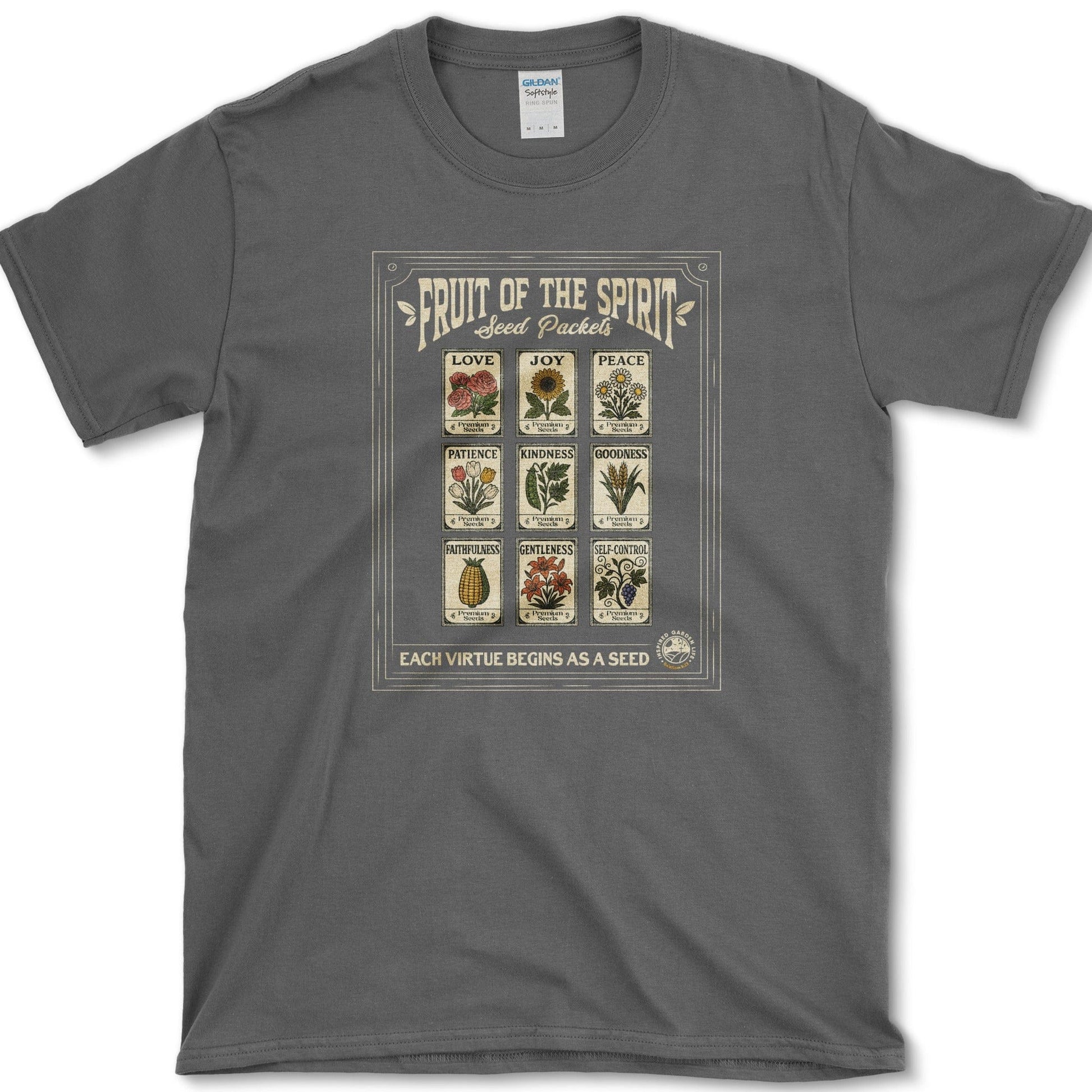 Fruit of Spirit Seed Packets T-Shirt Dark Heather / S Physical Item