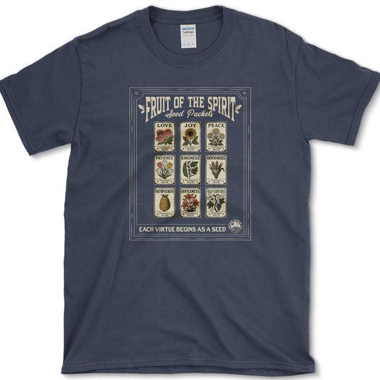 Fruit of Spirit Seed Packets T-Shirt Navy / S Physical Item