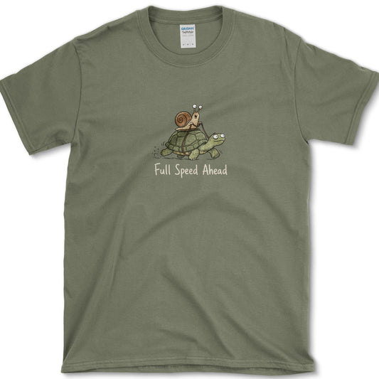 Full Speed Ahead T-Shirt Military Green / S Essential Tees