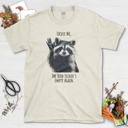 Funny Garden Raccoon T-Shirt Natural / S T-Shirt