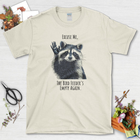 Funny Garden Raccoon T-Shirt Natural / S T-Shirt