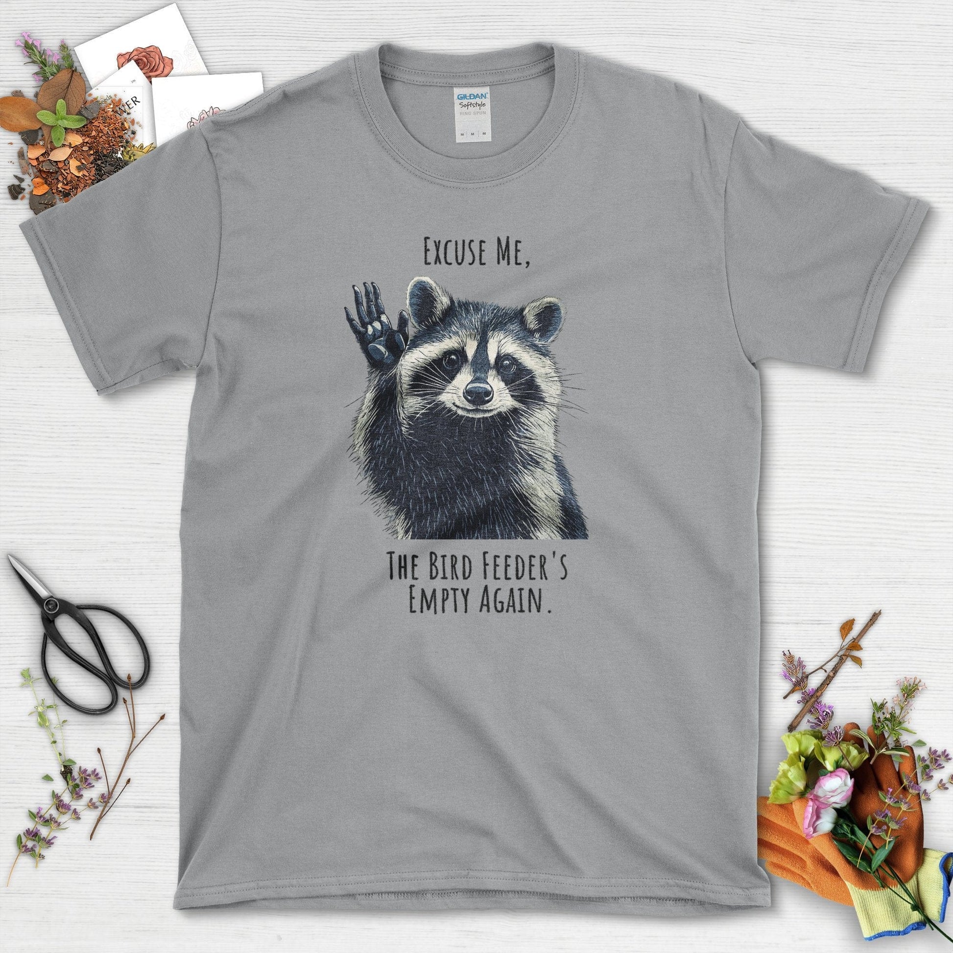 Funny Garden Raccoon T-Shirt Sport Grey / S T-Shirt