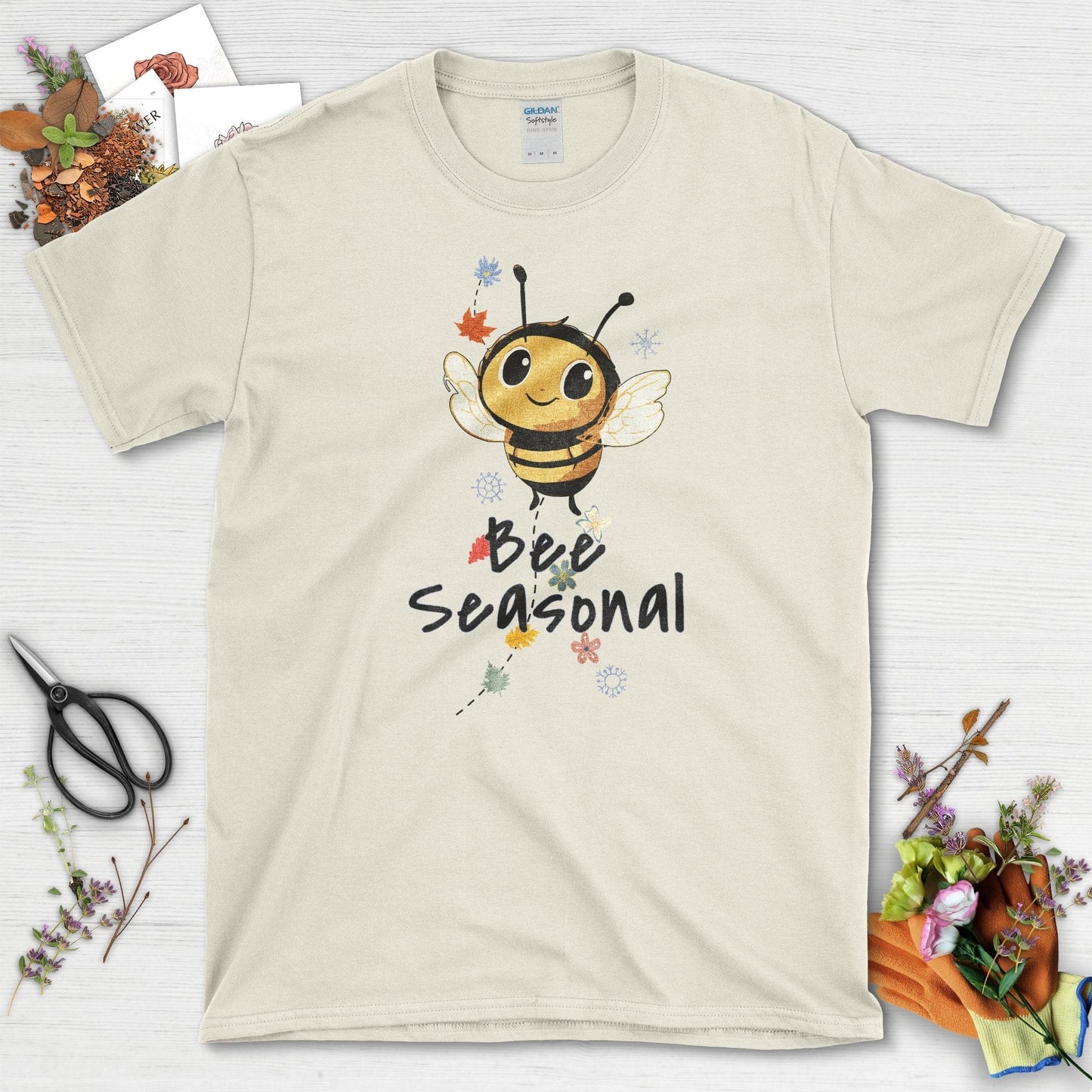 Garden-Inspired Bee Seasonal T-Shirt Natural / S T-Shirt