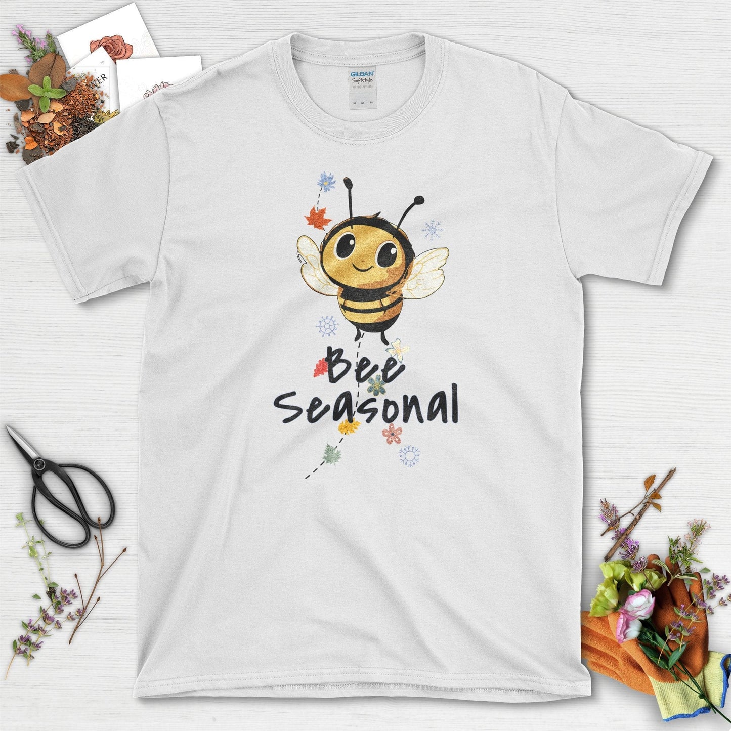 Garden-Inspired Bee Seasonal T-Shirt White / S T-Shirt