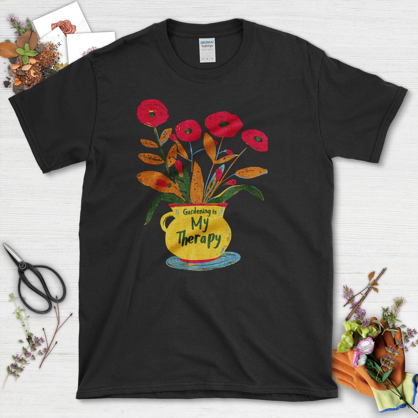 Garden Inspired Gardening is My Therapy T-Shirt Black / S T-Shirt