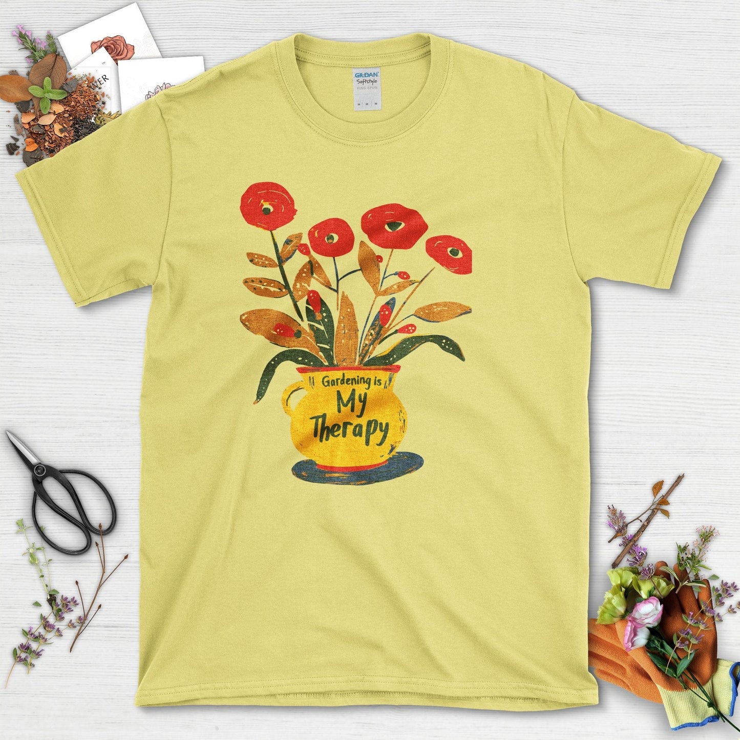 Garden Inspired Gardening is My Therapy T-Shirt Cornsilk / S T-Shirt