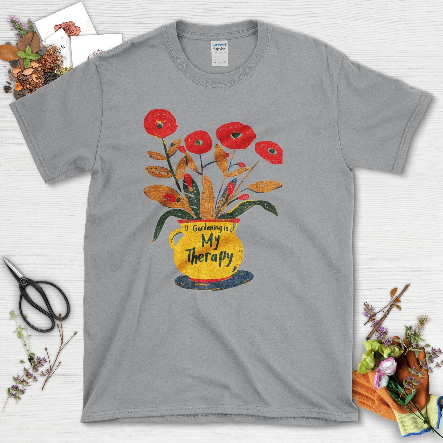 Garden Inspired Gardening is My Therapy T-Shirt Sport Grey / S T-Shirt