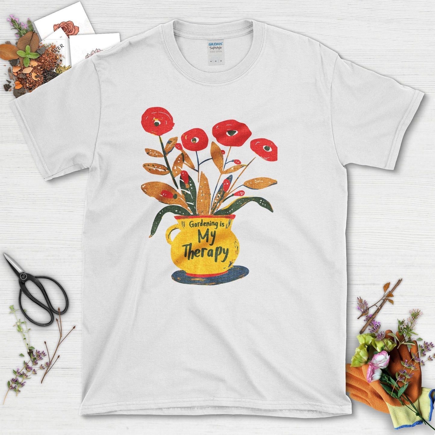 Garden Inspired Gardening is My Therapy T-Shirt White / S T-Shirt