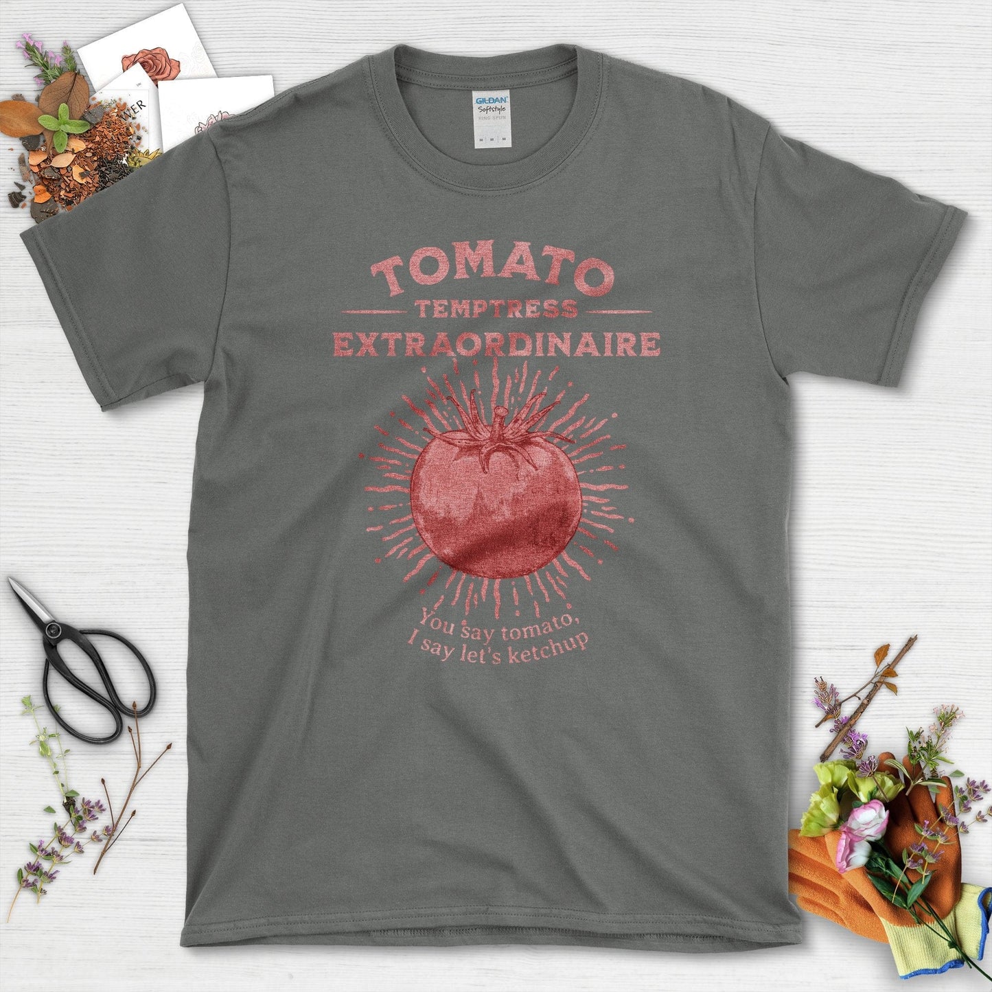 Garden-Inspired Tomato Temptress Extraordinary T-Shirts Charcoal / S T-Shirt