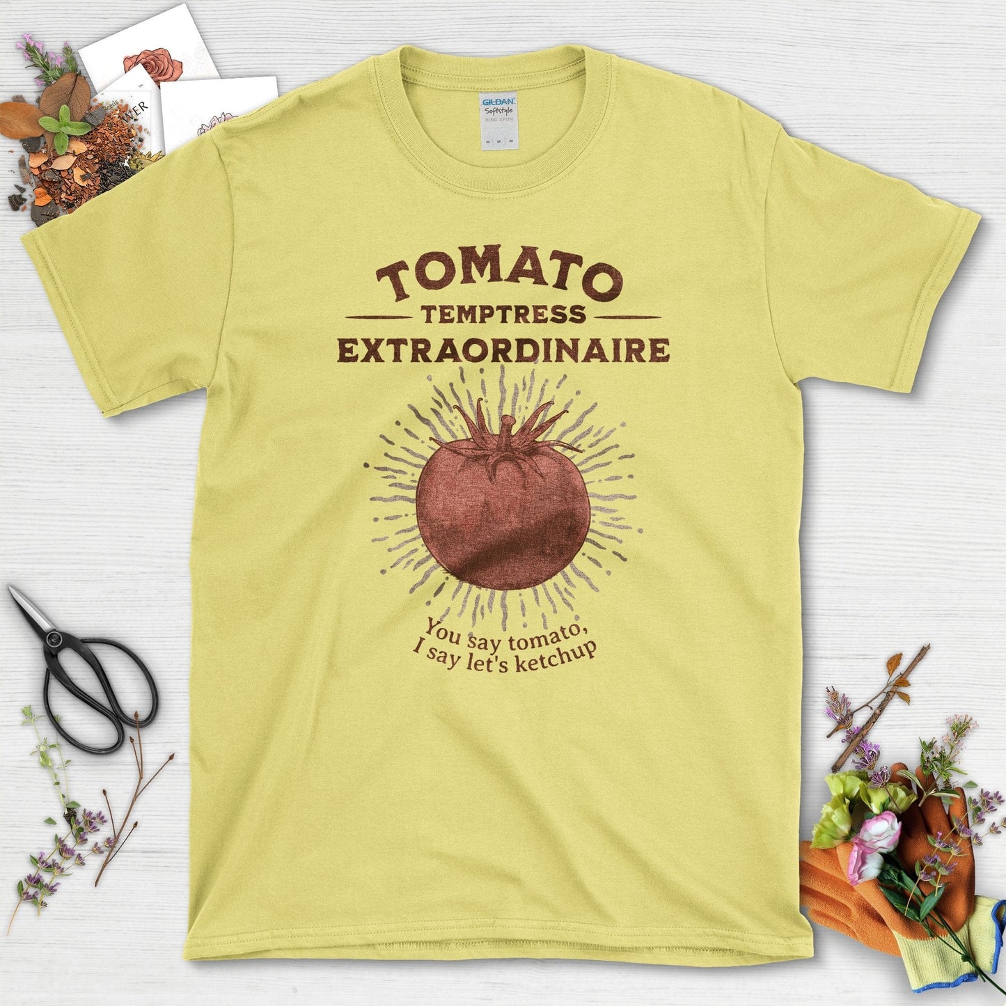 Garden-Inspired Tomato Temptress Extraordinary T-Shirts Cornsilk / S T-Shirt