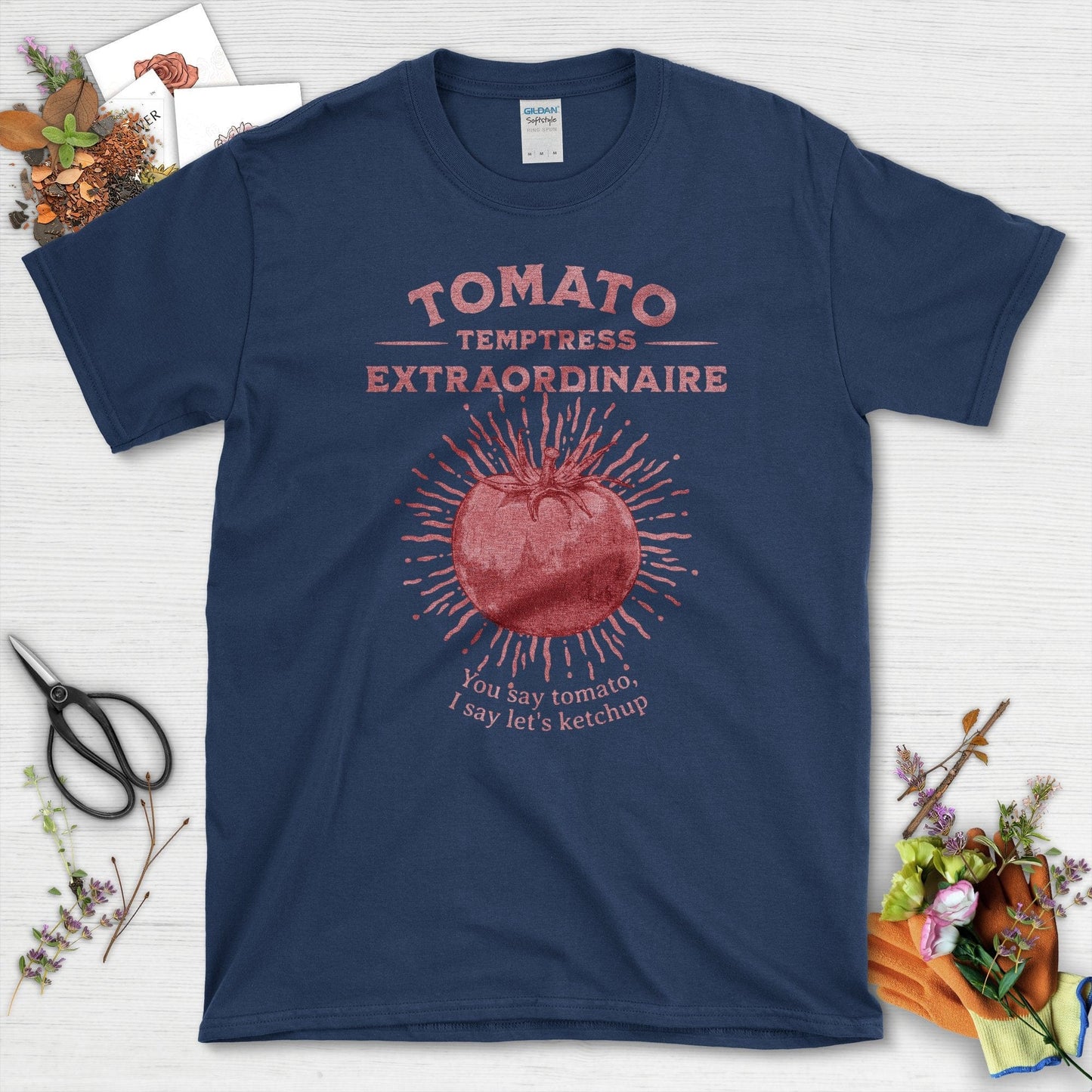 Garden-Inspired Tomato Temptress Extraordinary T-Shirts Navy / S T-Shirt