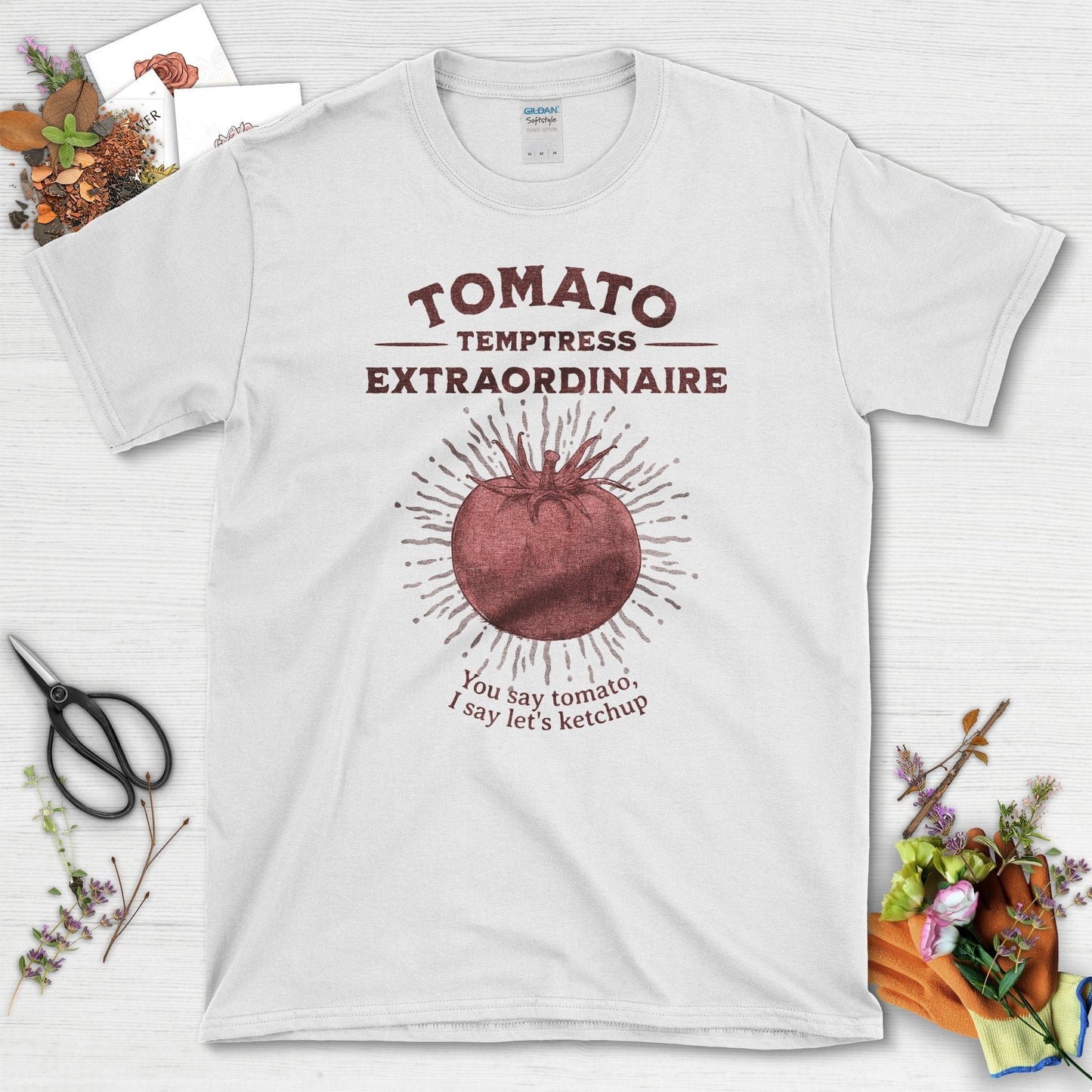 Garden-Inspired Tomato Temptress Extraordinary T-Shirts White / S T-Shirt