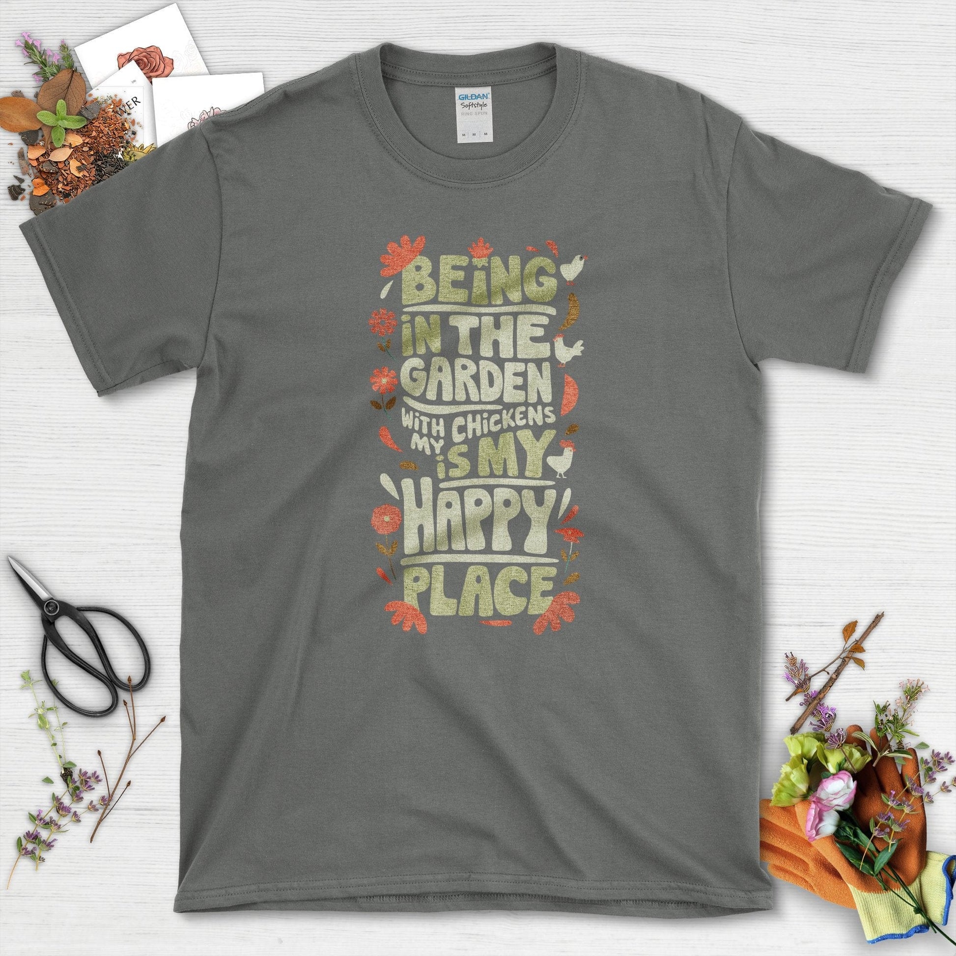 Garden Is My Happy Place T-Shirt Charcoal / S T-Shirt