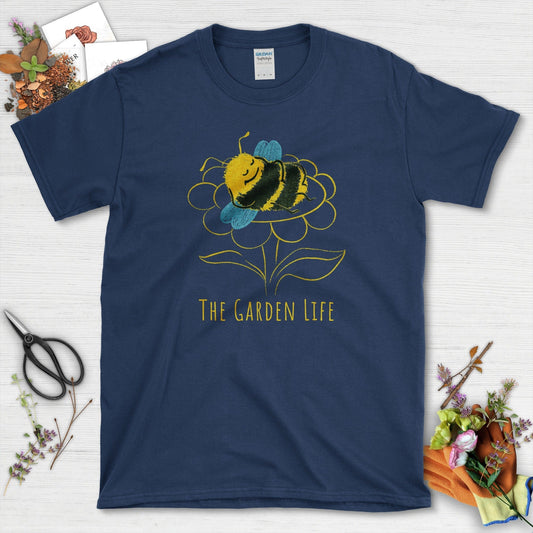 Garden Life Napping Bee T-Shirt T-Shirts / S / Navy Physical Item
