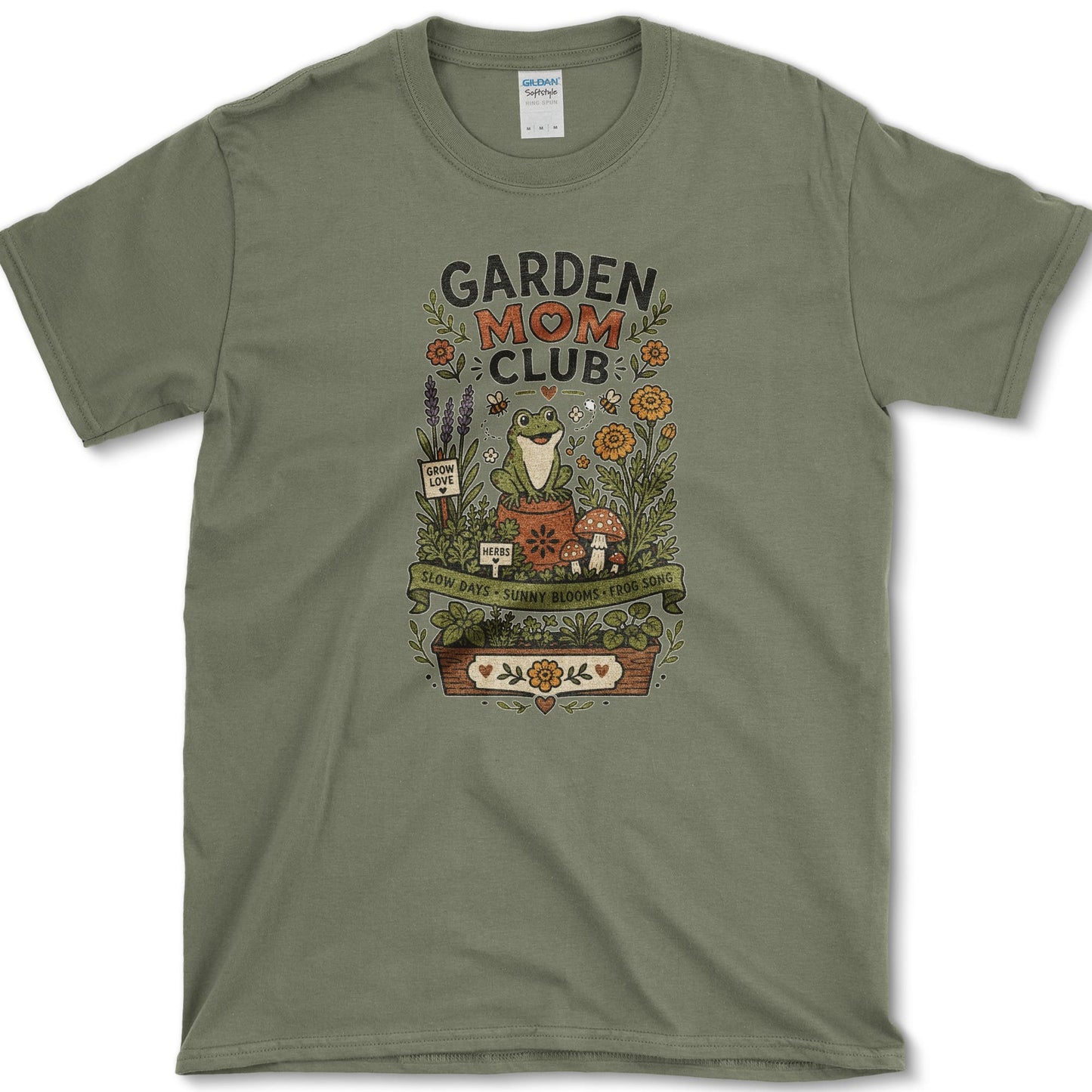 Garden Mom Club T-Shirt Military Green / S Essential Tees