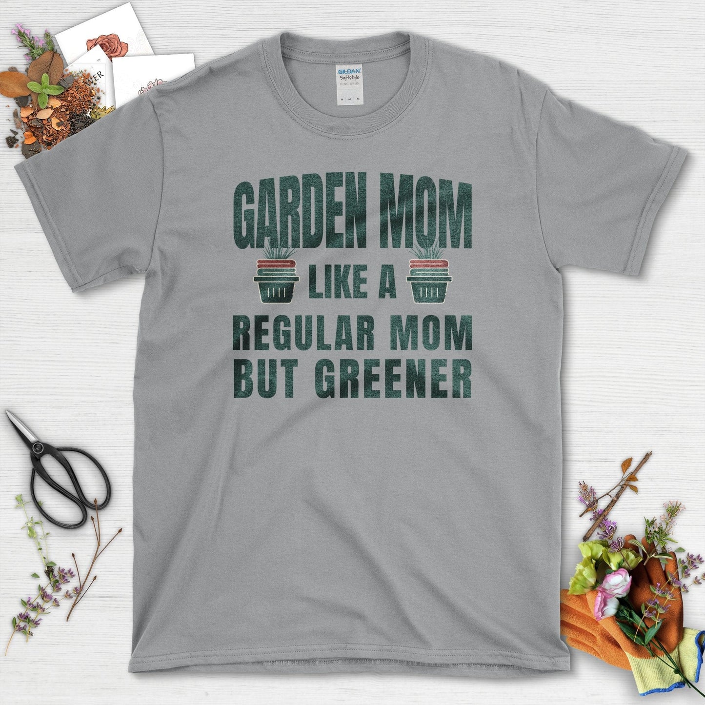 Garden Mom Greener T-Shirt Sport Grey / S / T-Shirts Physical Item