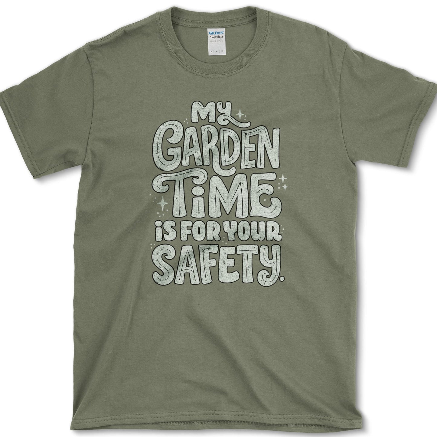 Garden Time for Safety design featuring garden time artwork on a t-shirt